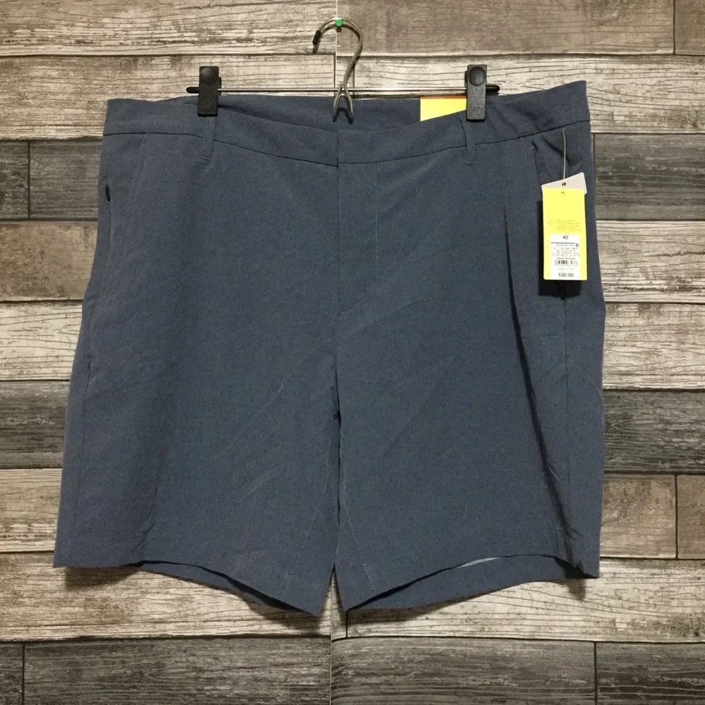 All In Motion Heather Golf Shorts Men's 40 Blue Stretch Performance (Inseam 8)